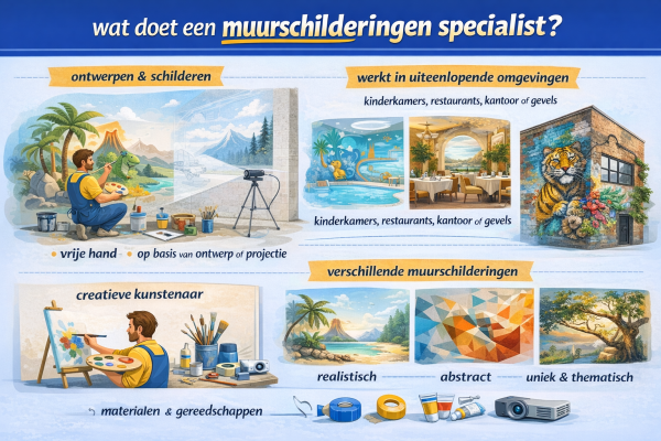 Alles over het beroep muurschilderingen specialist Wat doet een muurschilderingen specialist